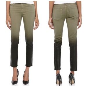 Current Elliott Stiletto Ombré Sz 25-0 Army Green Fade to Black Jean Legging